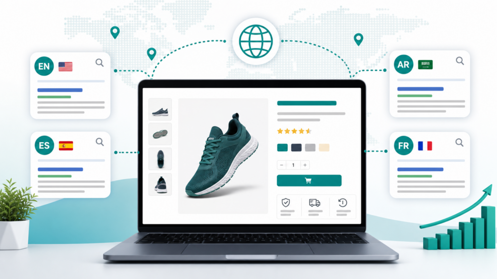 halaman produk WooCommerce yang terhubung ke hasil pencarian hreflang multibahasa